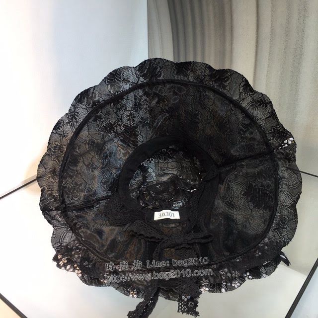 LOEWE新品女士帽子 羅意威小花帶繩蕾絲遮陽帽漁夫帽  mm1516